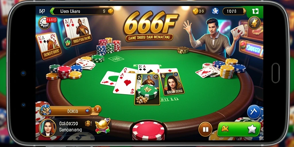 Tampilan gameplay Poker yang seru dan mengasyikkan dalam 666F.