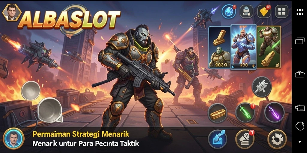 Tampilan gameplay menarik dari ALBASLOT yang menunjukkan strategi dan pertempuran.