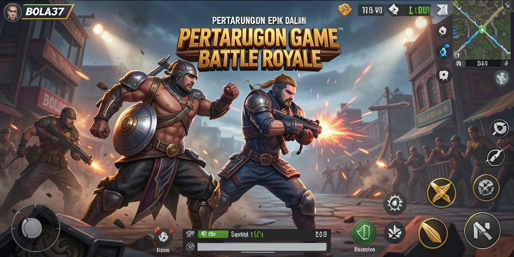 Tangkapan layar BOLA37 menampilkan momen seru dalam gameplay Battle Royale.