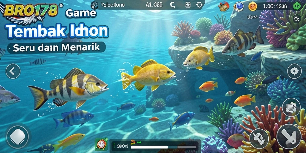 Tangkapan layar dari gameplay seru BRO178 saat menembak ikan.