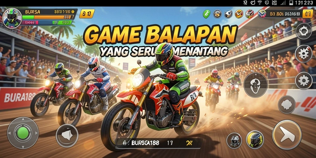 Tampilan gameplay BURSA188 menunjukkan adu kecepatan yang menegangkan.