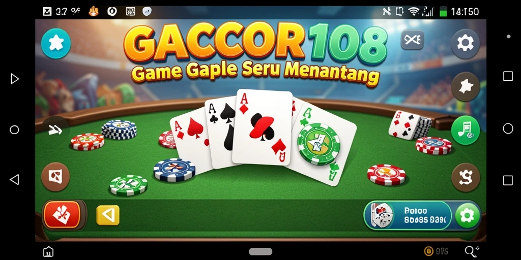 Screenshot gameplay GACOR108 dengan aksi seru Gaple.