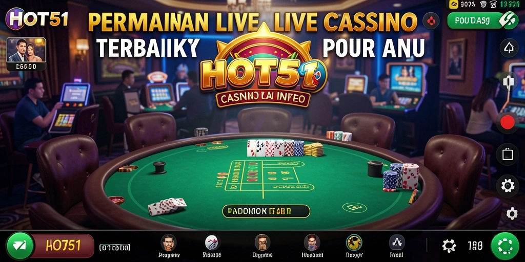 Gameplay menarik di aplikasi HOT51 Live Casino dengan dealer langsung.