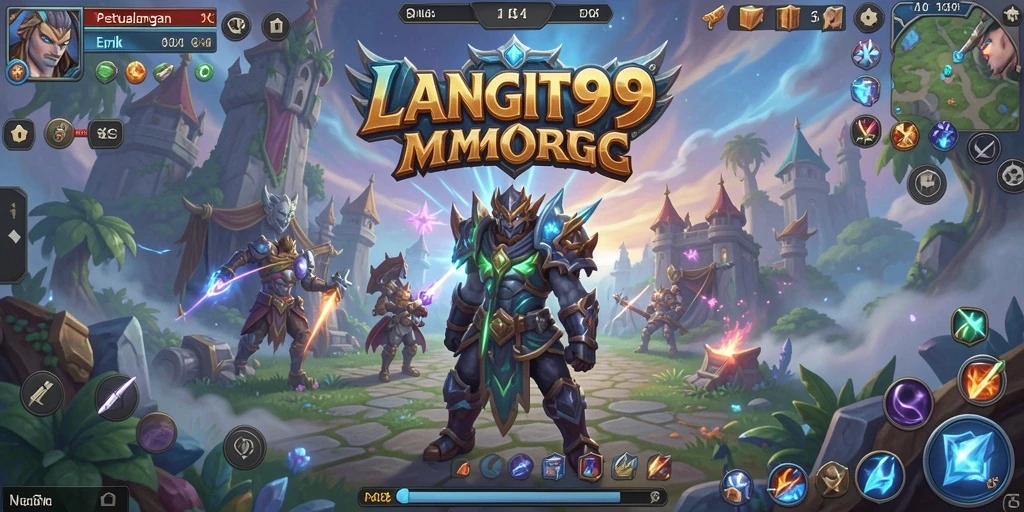 Tangkapan layar LANGIT99 menunjukkan aksi pertempuran epik dalam dunia MMORPG.
