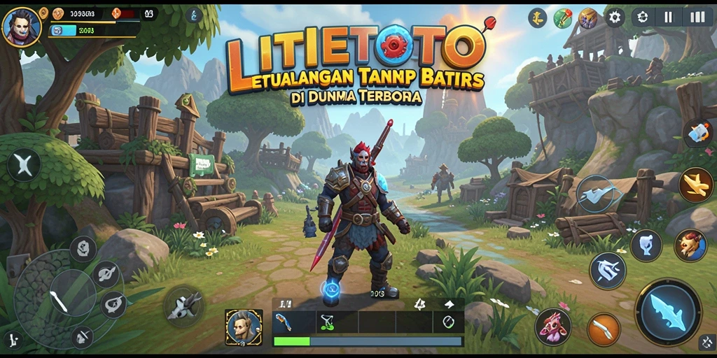Tampilan gameplay LITETOTO yang menampilkan petualangan di dunia terbuka.