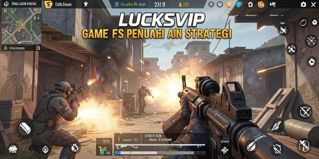 Screenshot gameplay LUCKSVIP yang mendebarkan dengan aksi tembak-menembak.