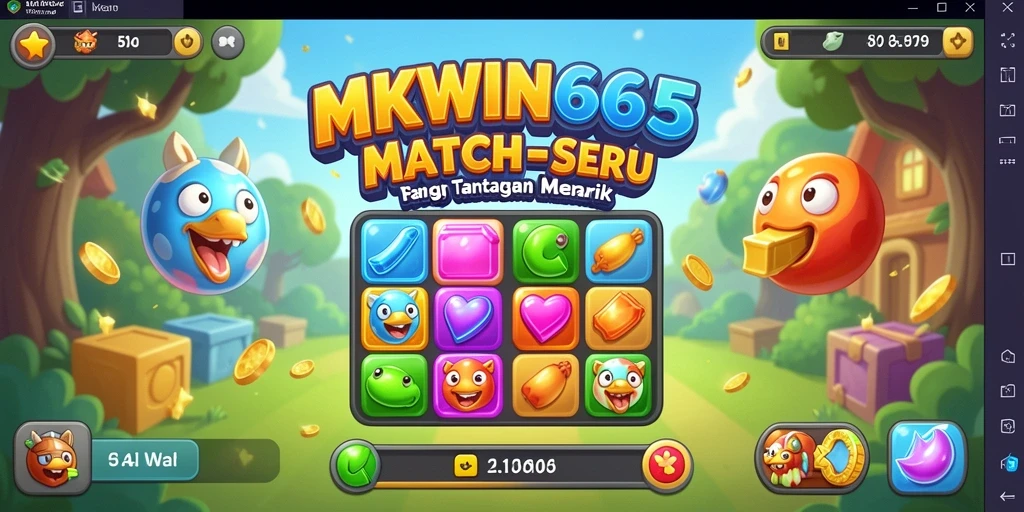 Tampilan screenshot MKWIN666 menunjukkan gameplay Match-3 yang menantang dan warna-warni.