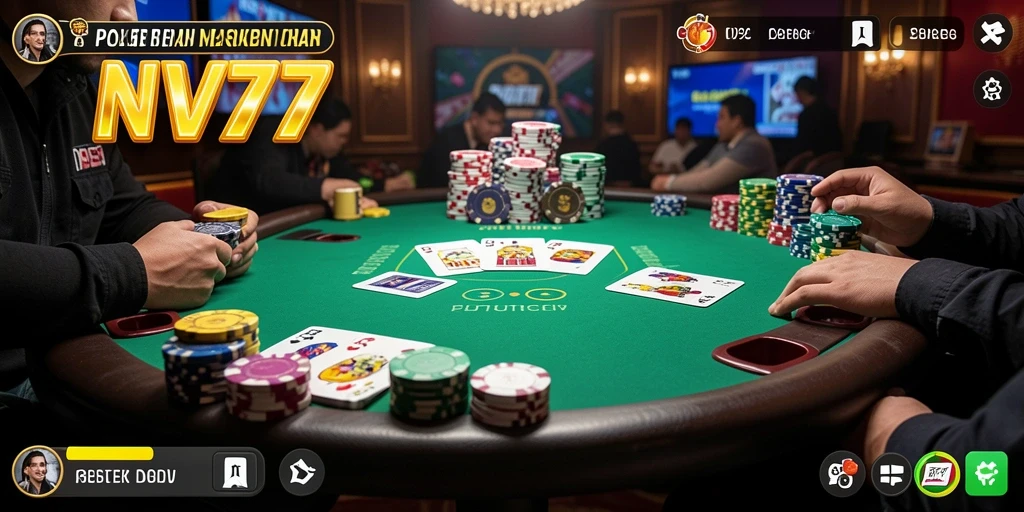 Screenshot NV77 menampilkan gameplay poker yang menarik dan seru.