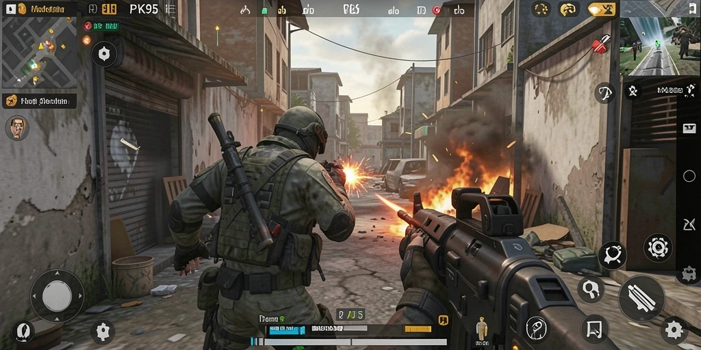 Screenshot gameplay PK95 yang intens dan menantang.