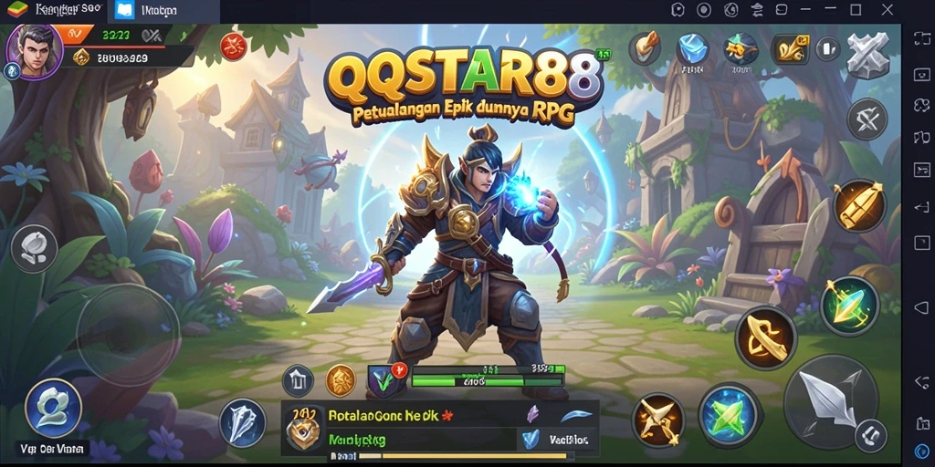 Tangkapan layar gameplay QQSTAR88 menampilkan aksi pertarungan yang intens dan grafis yang menawan.