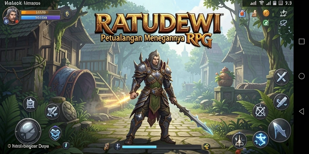 Tampilan dinamis gameplay RPG yang menakjubkan di RATUDEWI.
