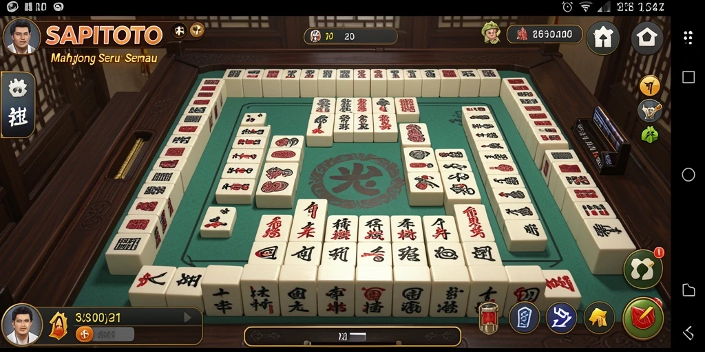 Tangkapan layar SAPITOTO menampilkan gameplay Mahjong yang seru dan menantang.