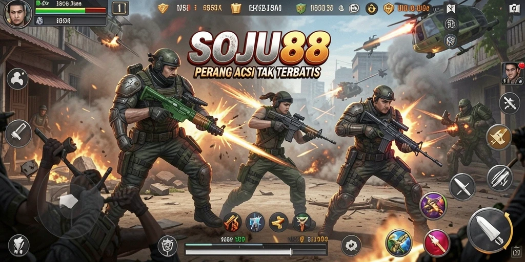 Tangkapan layar menampilkan aksi intens dalam SOJU88.