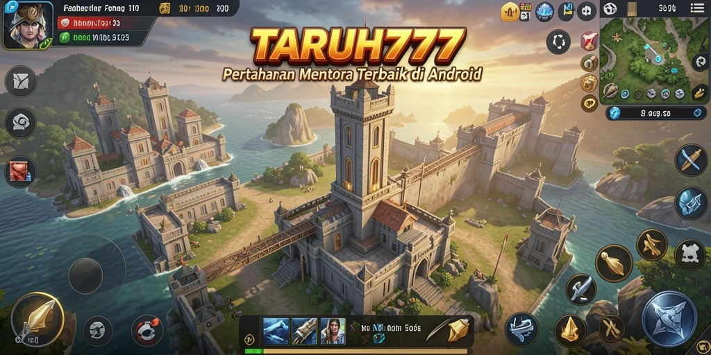 Gameplay mendebarkan dalam TARUH777 dengan menara dan strategi pertahanan.