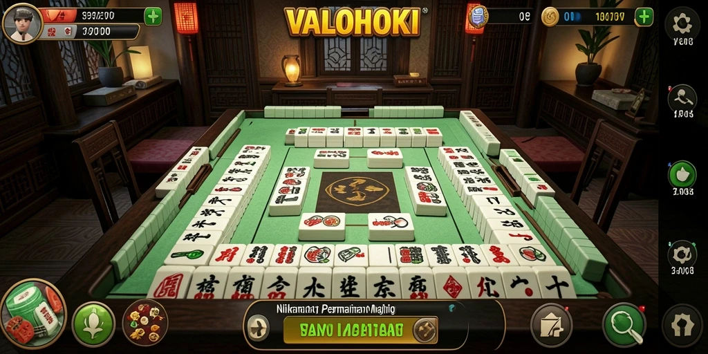 Tampilan gameplay menarik dari VALOHOKI saat pemain menyelesaikan level Mahjong.