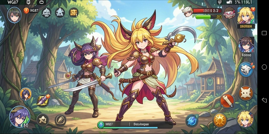 Gameplay WG87 yang menarik dengan karakter Anime.